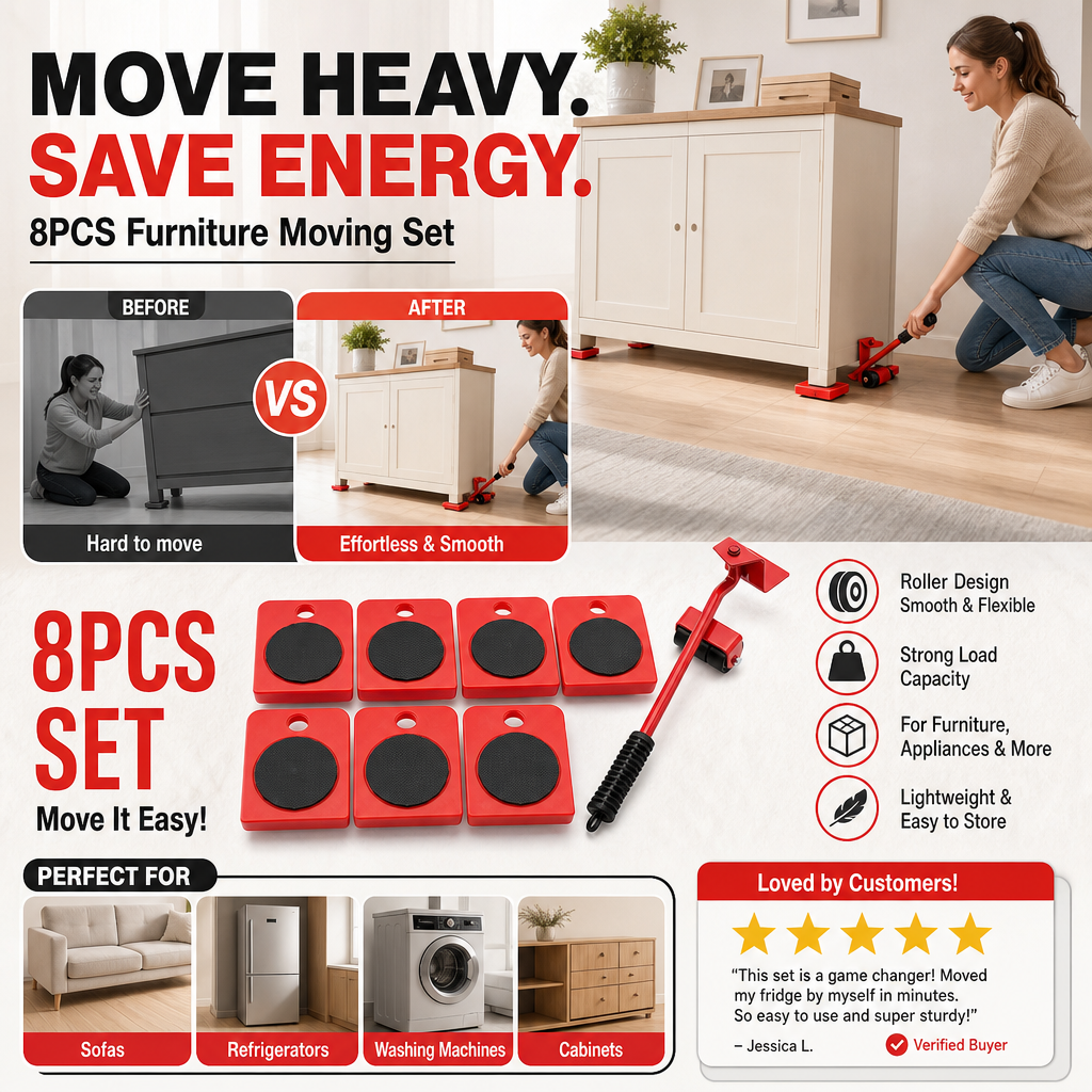 🪑 LIMITED-TIME 50% OFF! 💪 Furniture Mover – Glides & Lift for Heavy Furniture ✨