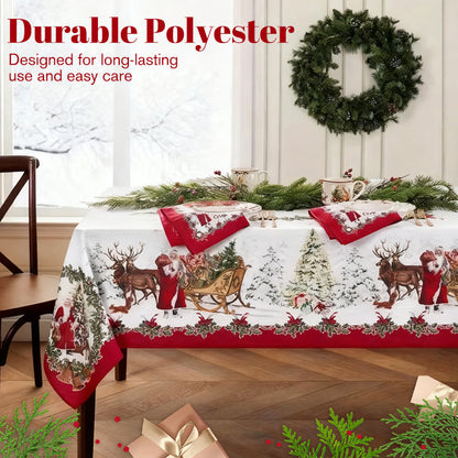🎄 LIMITED-TIME 40% OFF! 🎁 Stylish Christmas Printed Tablecloth – Stain Resistant, Wrinkle-proof, Easy Wash ✨