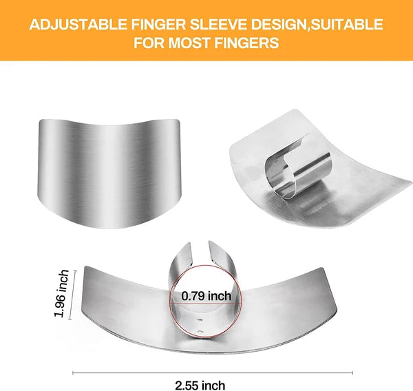 🎉 2026 Sale — Over 28600 Sold!💞 Stainless Steel Adjustable Finger Guard‑Kitchen Safe 🔪
