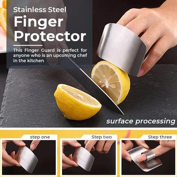 🎉 2026 Sale — Over 28600 Sold!💞 Stainless Steel Adjustable Finger Guard‑Kitchen Safe 🔪