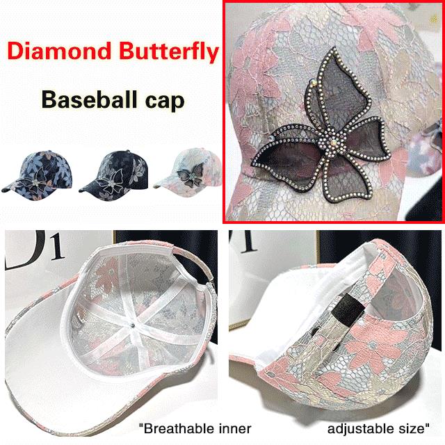 📢📢50% OFF !! ⏰Mesh Diamond Butterfly Baseball Cap