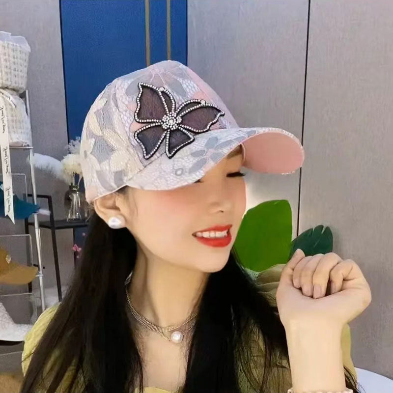 📢📢50% OFF !! ⏰Mesh Diamond Butterfly Baseball Cap