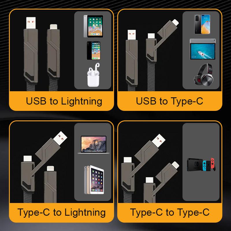 Hot Sale 50% OFF 4-in-1 Fast Charging & Data Sync Charger Cord