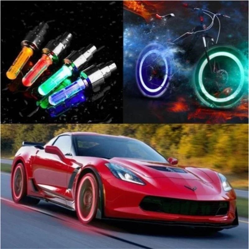 Motion-Activated LED Tyre Valve Cap Lights | Auto On/Off, Waterproof, 700hr Battery | Bike, Car & Motorcycle | 12 PCS