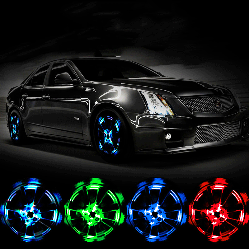 Motion-Activated LED Tyre Valve Cap Lights | Auto On/Off, Waterproof, 700hr Battery | Bike, Car & Motorcycle | 12 PCS