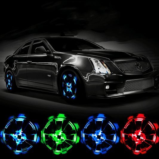 Motion-Activated LED Tyre Valve Cap Lights | Auto On/Off, Waterproof, 700hr Battery | Bike, Car & Motorcycle