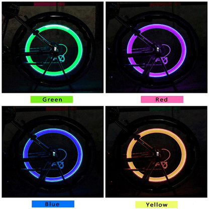 Motion-Activated LED Tyre Valve Cap Lights | Auto On/Off, Waterproof, 700hr Battery | Bike, Car & Motorcycle | 12 PCS