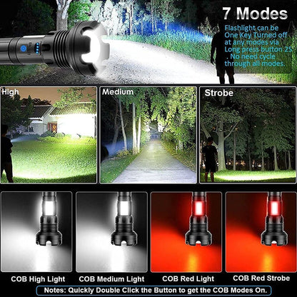 🔦20000 Lumen Tactical Flashlight-Extreme Beam & Power Bank Function⚡