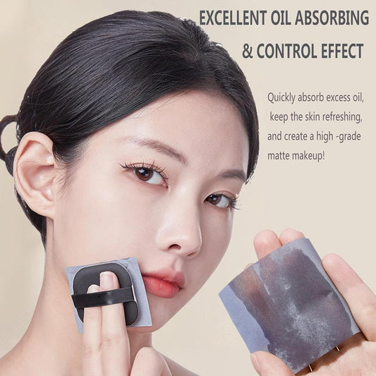 🔥100PCS Facial Oil-control Paper with Mirror and Puff