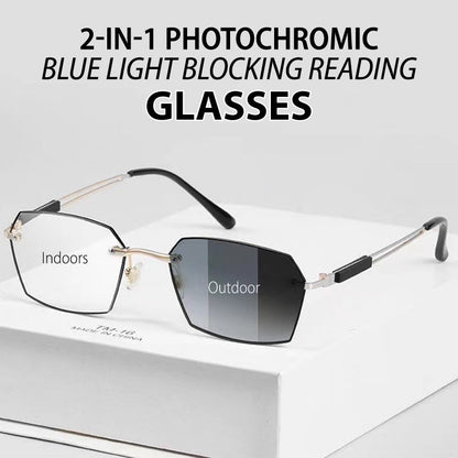 2-in-1 Photochromic Blauw Licht Blokkerende Leesbril