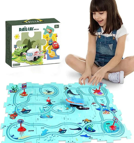 Kinderen Educatieve Puzzel Spoor Auto Speelset