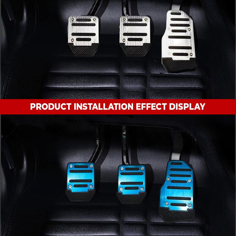 Car Anti-Skid Foot Pedal Cover Set | Non-Slip Rubber Surface, No-Drill Screw Fix | Manual (3pcs) & Automatic (2pcs) | Red, Blue, Silver