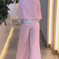 Chic & Elegant Sequin Color Block Two-Piece Set - Stylish Outfit with Pockets