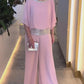 Chic & Elegant Sequin Color Block Two-Piece Set - Stylish Outfit with Pockets