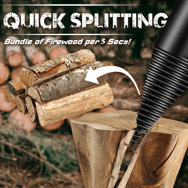 Firewood Drill Splitter Auger Bit Set | High Carbon Steel, 5pcs Square + Round + Hex | 32mm & 42mm | Turns Any Drill into a Log Splitter
