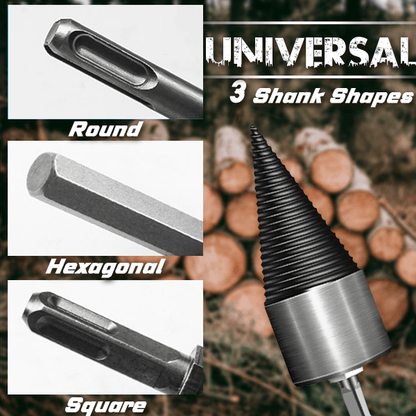 Firewood Drill Splitter Auger Bit Set | High Carbon Steel, 5pcs Square + Round + Hex | 32mm & 42mm | Turns Any Drill into a Log Splitter