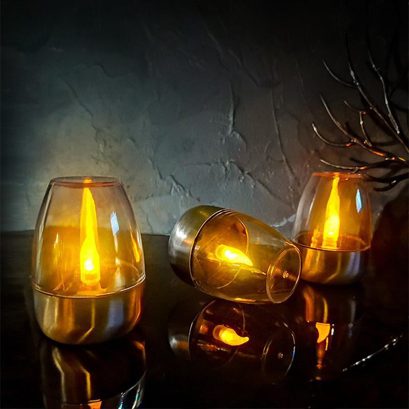 🕯️Solar Flickering Tea Lights – Realistic flame effect, dusk-to-dawn auto on. IP65 waterproof, lasts 6-8 hours. No wires, no fuss. Perfect for garden evenings✅🌙