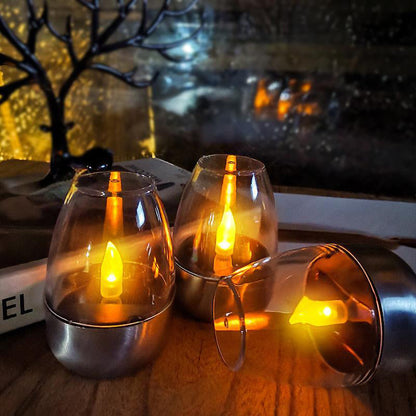 🕯️Solar Flickering Tea Lights – Realistic flame effect, dusk-to-dawn auto on. IP65 waterproof, lasts 6-8 hours. No wires, no fuss. Perfect for garden evenings✅🌙