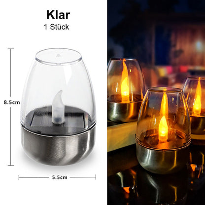 🕯️Solar Flickering Tea Lights – Realistic flame effect, dusk-to-dawn auto on. IP65 waterproof, lasts 6-8 hours. No wires, no fuss. Perfect for garden evenings✅🌙