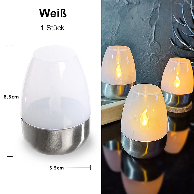 🕯️Solar Flickering Tea Lights – Realistic flame effect, dusk-to-dawn auto on. IP65 waterproof, lasts 6-8 hours. No wires, no fuss. Perfect for garden evenings✅🌙