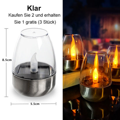 🕯️Solar Flickering Tea Lights – Realistic flame effect, dusk-to-dawn auto on. IP65 waterproof, lasts 6-8 hours. No wires, no fuss. Perfect for garden evenings✅🌙