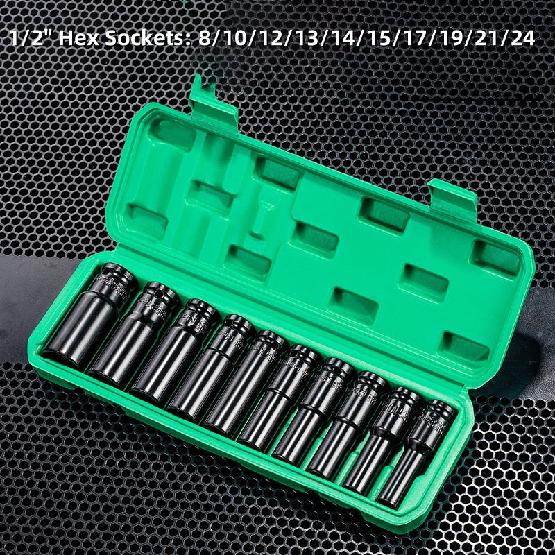 10pcs 1/2" Impact Socket Set with Storage Box