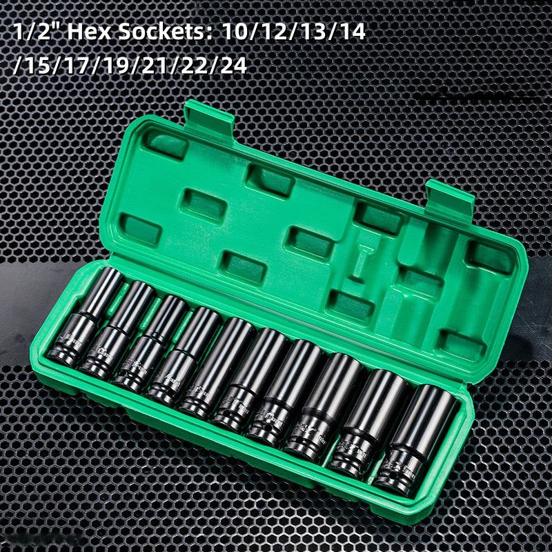 10pcs 1/2" Impact Socket Set with Storage Box