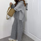 Women’s Casual Oversized Knitted Sweater and Wide-Leg Pants Set