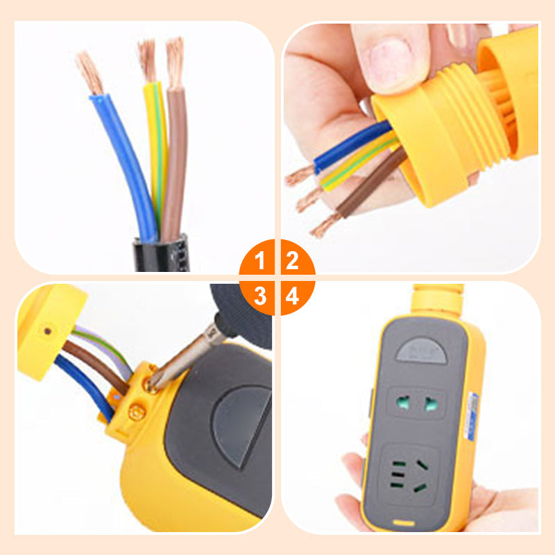 2500W Child-Safe Power Strip Without Cord