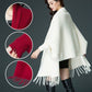 Casual Open Front Tassel Poncho Shawl Coat