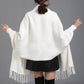 Casual Open Front Tassel Poncho Shawl Coat