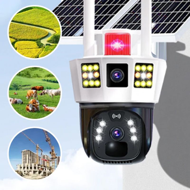 🎦360° Smart Solar Surveillance Camera with Three-screen Monitoring✨