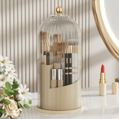 Sliding Lid Toothbrush Organizer | 360° Rotating, Dust-Proof, Multi-Purpose