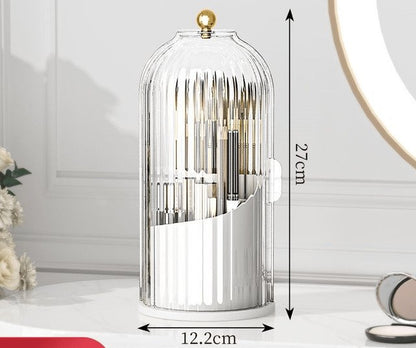 Sliding Lid Toothbrush Organizer | 360° Rotating, Dust-Proof, Multi-Purpose