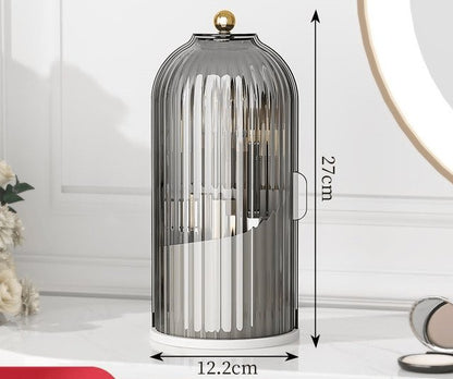 Sliding Lid Toothbrush Organizer | 360° Rotating, Dust-Proof, Multi-Purpose