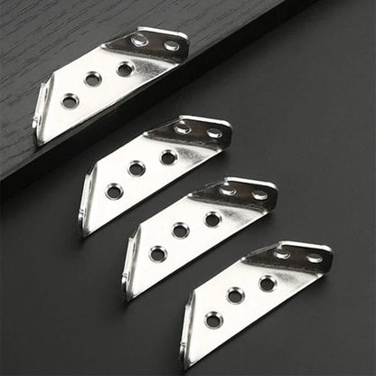 📢📢50% OFF !! ⏰UNIVERSAL STAINLESS STEEL FURNITURE CORNER BRACES — Triangular Stability Reinforcement | Rust-Proof Structural Support & Easy Install 🔧