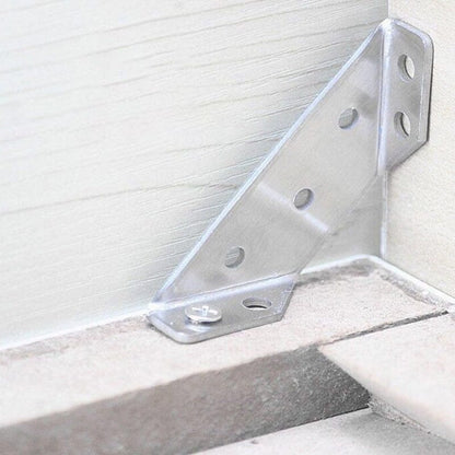 📢📢50% OFF !! ⏰UNIVERSAL STAINLESS STEEL FURNITURE CORNER BRACES — Triangular Stability Reinforcement | Rust-Proof Structural Support & Easy Install 🔧