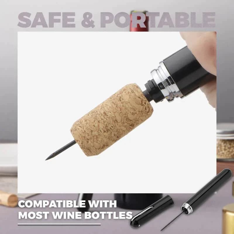 Air Pump Wine Bottle Opener - Quick Cork Removal Tool with Safety Pressure Release