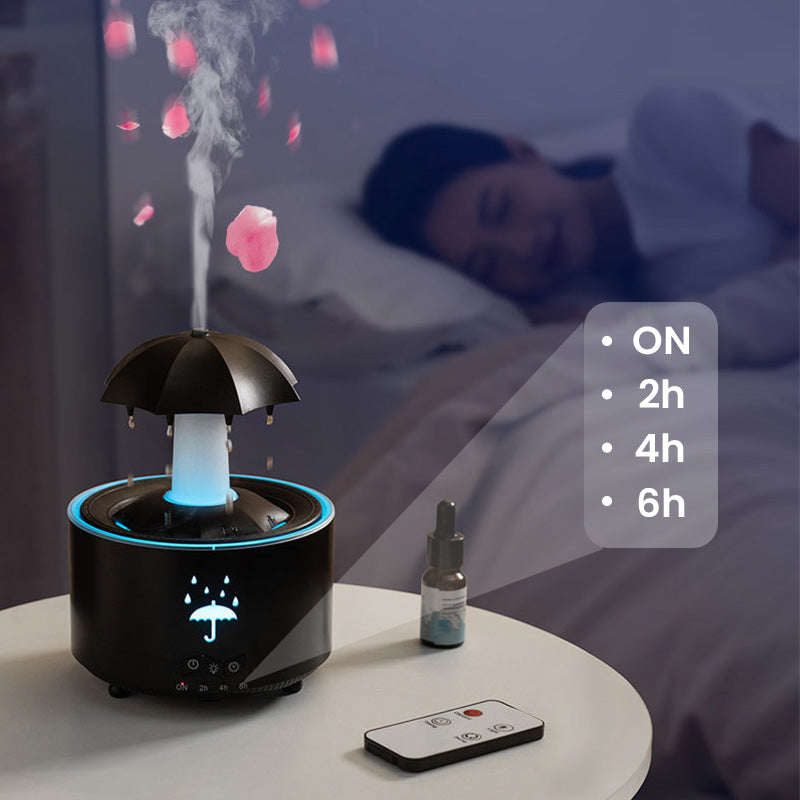 🌈💧7-Color Rotating Raindrop Aromatherapy Humidifier💧🌈 Soothing Mist & Sleep-Enhancing Light Show – Create a Relaxing, Dreamy Home Atmosphere! ✨😴