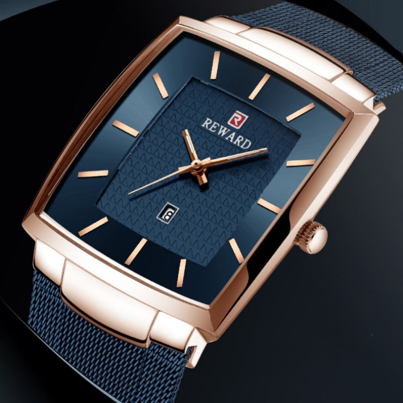 🔥2025 Hot Sale🔥Men’s Ultra-thin Square Mesh Belt Quartz Watch