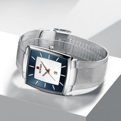 🔥2025 Hot Sale🔥Men’s Ultra-thin Square Mesh Belt Quartz Watch