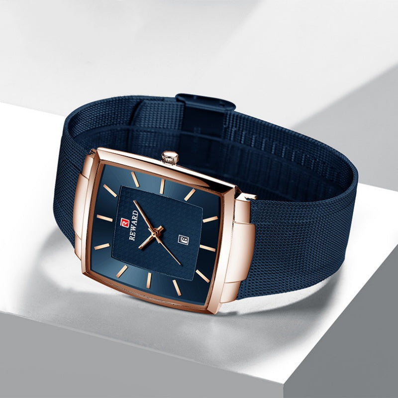 🔥2025 Hot Sale🔥Men’s Ultra-thin Square Mesh Belt Quartz Watch