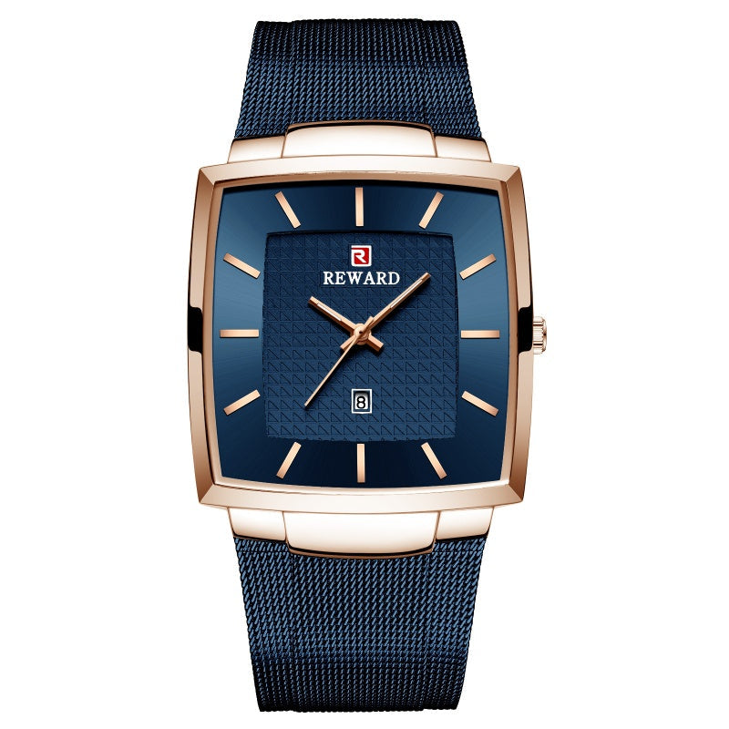 🔥2025 Hot Sale🔥Men’s Ultra-thin Square Mesh Belt Quartz Watch