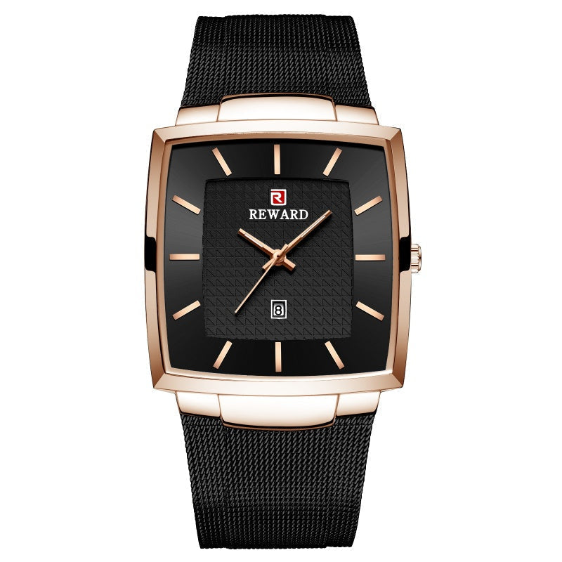 🔥2025 Hot Sale🔥Men’s Ultra-thin Square Mesh Belt Quartz Watch