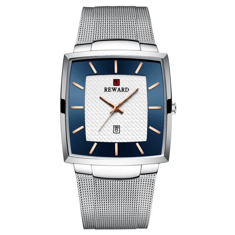 🔥2025 Hot Sale🔥Men’s Ultra-thin Square Mesh Belt Quartz Watch
