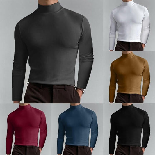 ⏰Mens High Neck Slim Fit Long Sleeve T-shirt