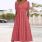 V-Neck Short Sleeve Dress – Flowy Fit, Timeless Charm