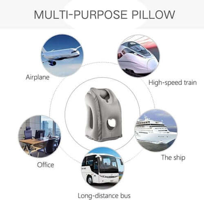 ⏳ LIMITED-TIME 50% OFF✨Inflatable Ergonomic Hollow-Cutout Travel Pillow✈️ – PVC Flocking, Quick Inflate, With Storage Bag ✨Sleep Comfortably on Flights & Trips