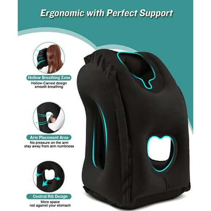 ⏳ LIMITED-TIME 50% OFF✨Inflatable Ergonomic Hollow-Cutout Travel Pillow✈️ – PVC Flocking, Quick Inflate, With Storage Bag ✨Sleep Comfortably on Flights & Trips