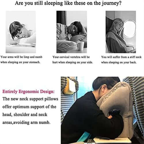 ⏳ LIMITED-TIME 50% OFF✨Inflatable Ergonomic Hollow-Cutout Travel Pillow✈️ – PVC Flocking, Quick Inflate, With Storage Bag ✨Sleep Comfortably on Flights & Trips